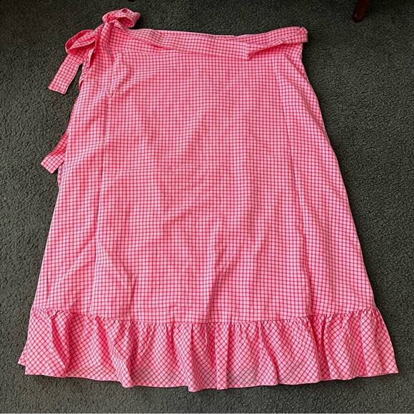 Draper James The Waist Wrap Skirt In Gingham Seersucker - Picture 4 of 6